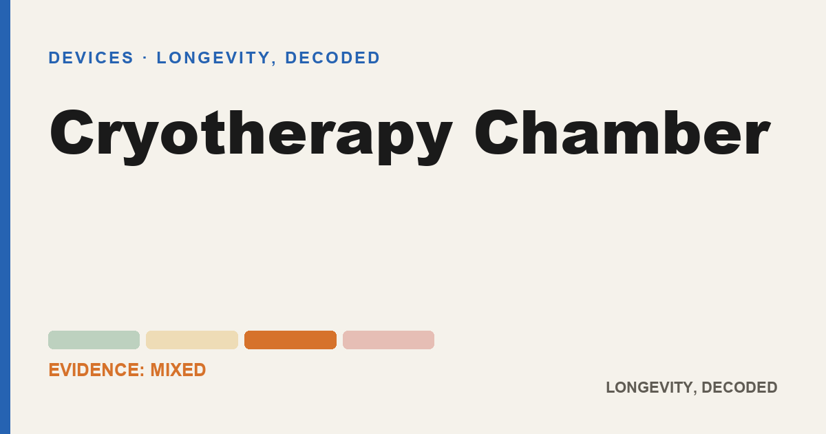 Cryotherapy Chamber, evidence-rated longevity guide