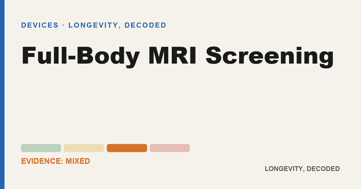 Full-Body MRI Screening, evidence-rated longevity guide