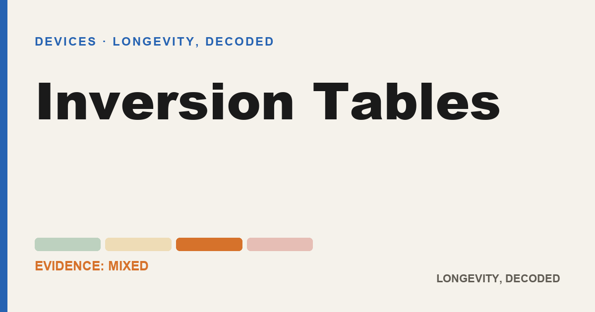 Inversion Tables, evidence-rated longevity guide