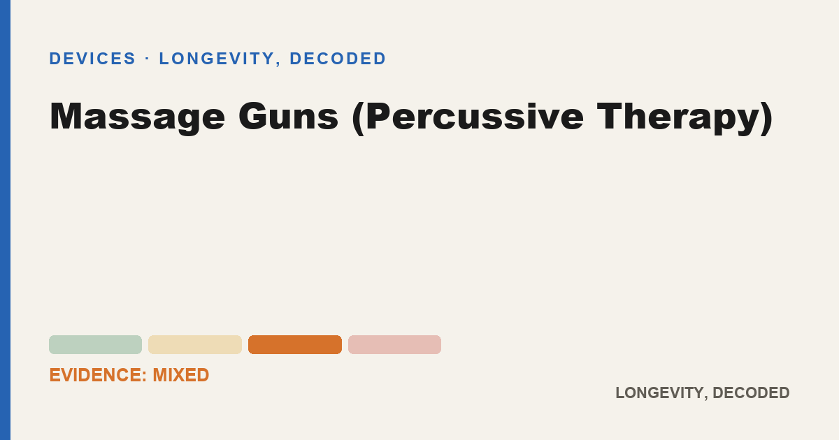 Massage Guns (Percussive Therapy), evidence-rated longevity guide