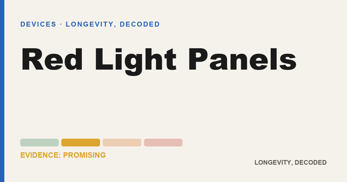Red Light Panels, evidence-rated longevity guide