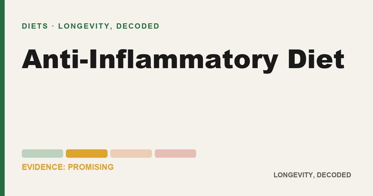 Anti-Inflammatory Diet, evidence-rated longevity guide