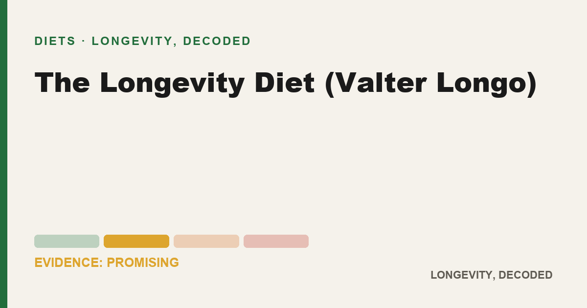 The Longevity Diet (Valter Longo), evidence-rated longevity guide