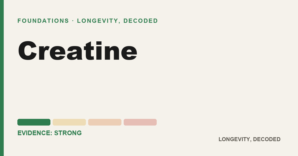 Creatine, evidence-rated longevity guide