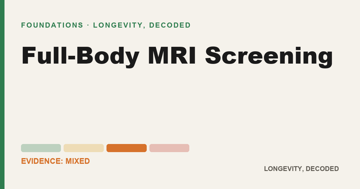 Full-Body MRI Screening, evidence-rated longevity guide