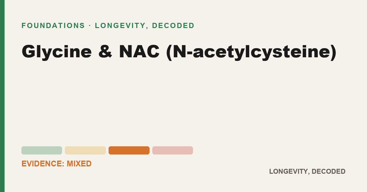 Glycine & NAC (N-acetylcysteine), evidence-rated longevity guide