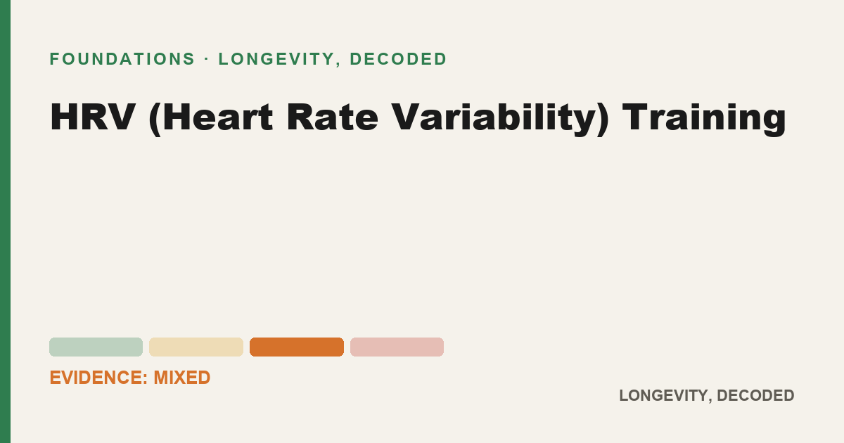 HRV (Heart Rate Variability) Training, evidence-rated longevity guide