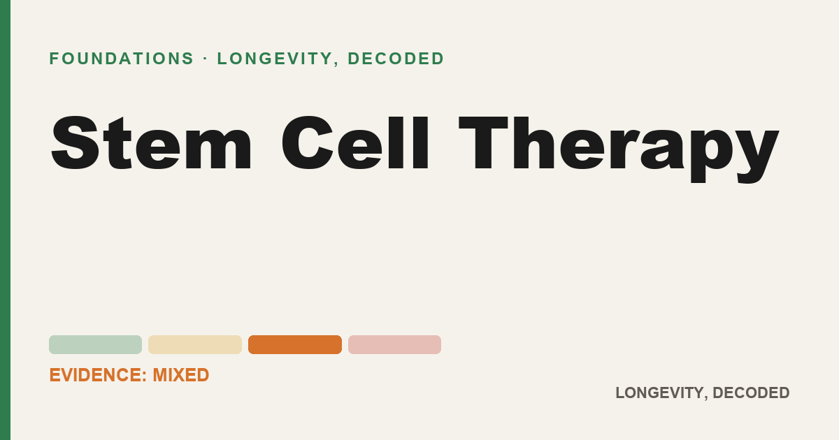 Stem Cell Therapy, evidence-rated longevity guide