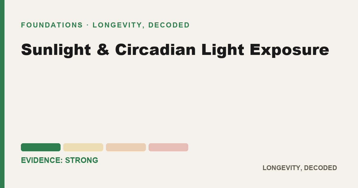 Sunlight & Circadian Light Exposure, evidence-rated longevity guide