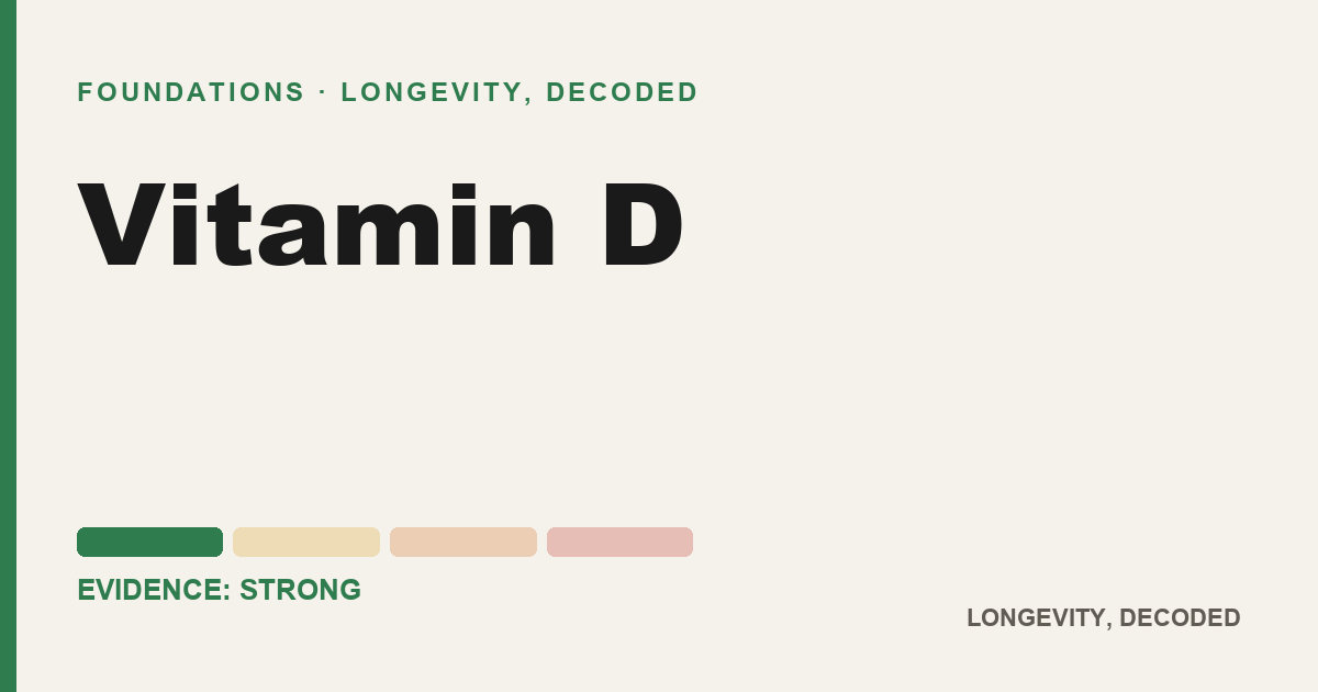 Vitamin D, evidence-rated longevity guide