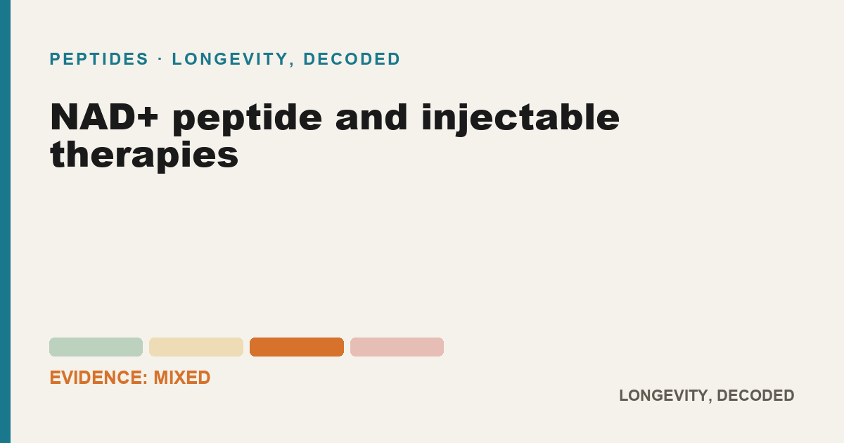 NAD+ peptide and injectable therapies, evidence-rated longevity guide