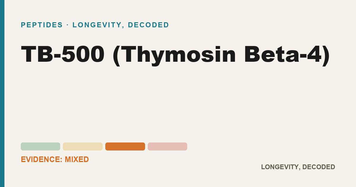 TB-500 (Thymosin Beta-4), evidence-rated longevity guide