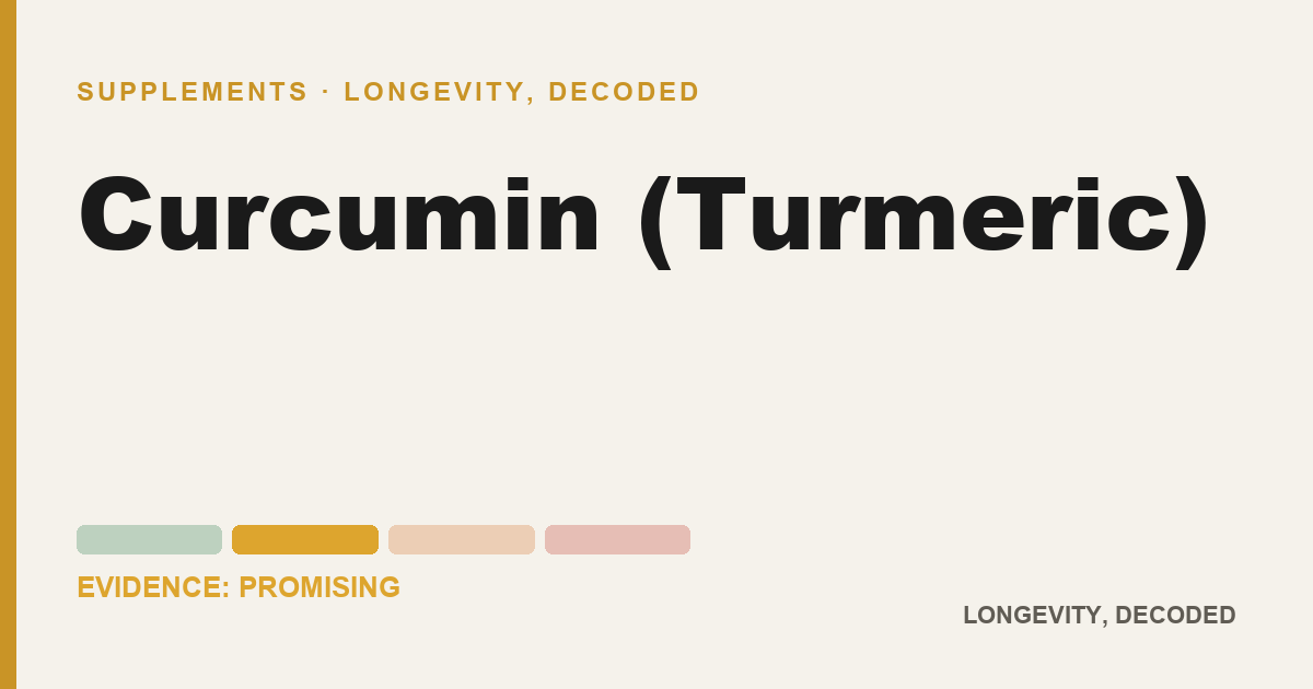 Curcumin (Turmeric), evidence-rated longevity guide