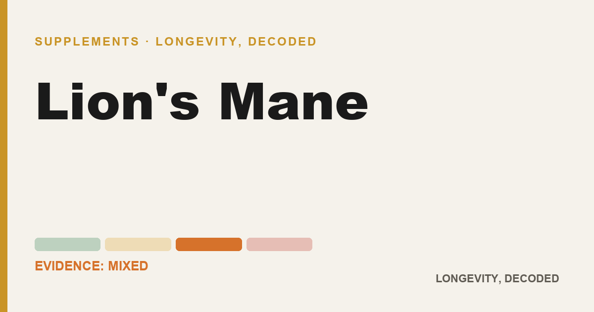 Lion's Mane, evidence-rated longevity guide