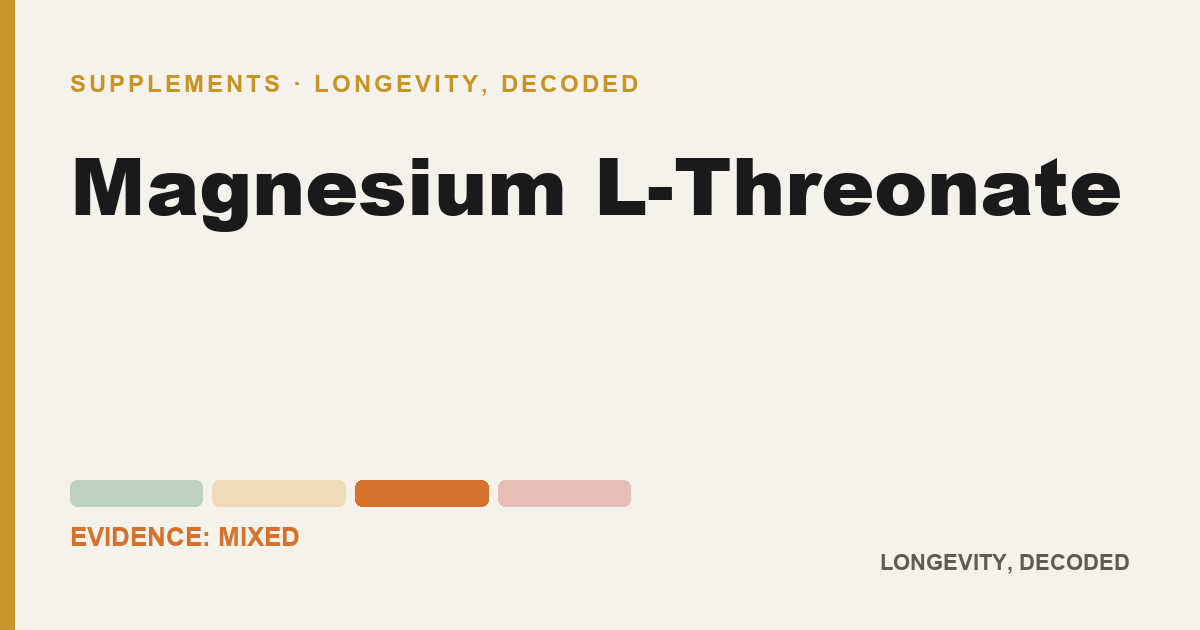 Magnesium L-Threonate, evidence-rated longevity guide