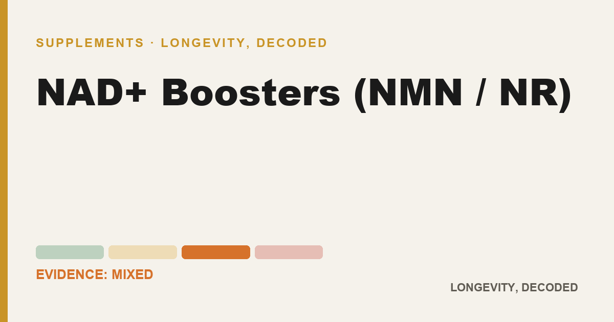 NAD+ Boosters (NMN / NR), evidence-rated longevity guide