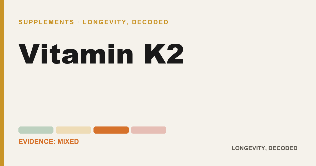 Vitamin K2, evidence-rated longevity guide